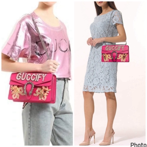 Auth Gucci GUCCIFY Embellished Dionysus Leather Shoulder Bag - Picture 4 of 13